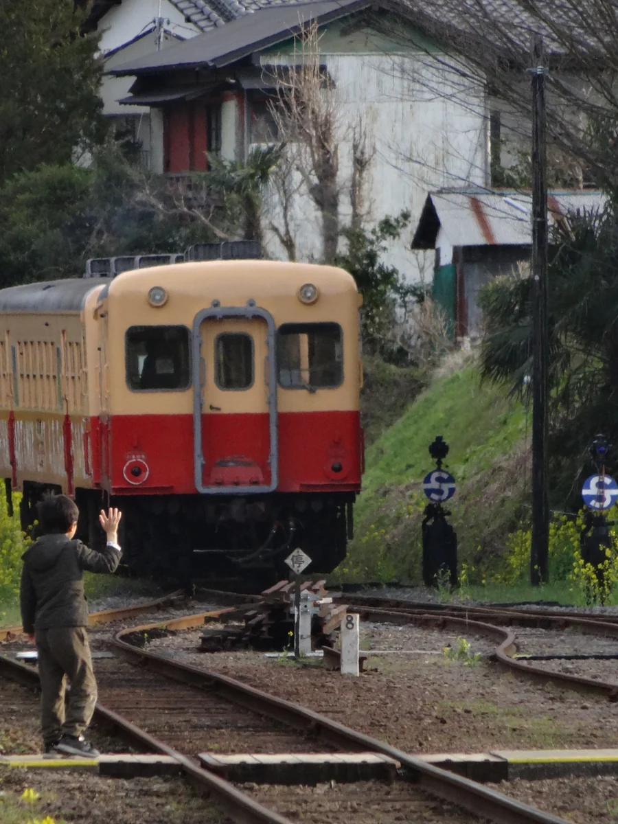 投稿写真：『列車のお見送り』／里見駅