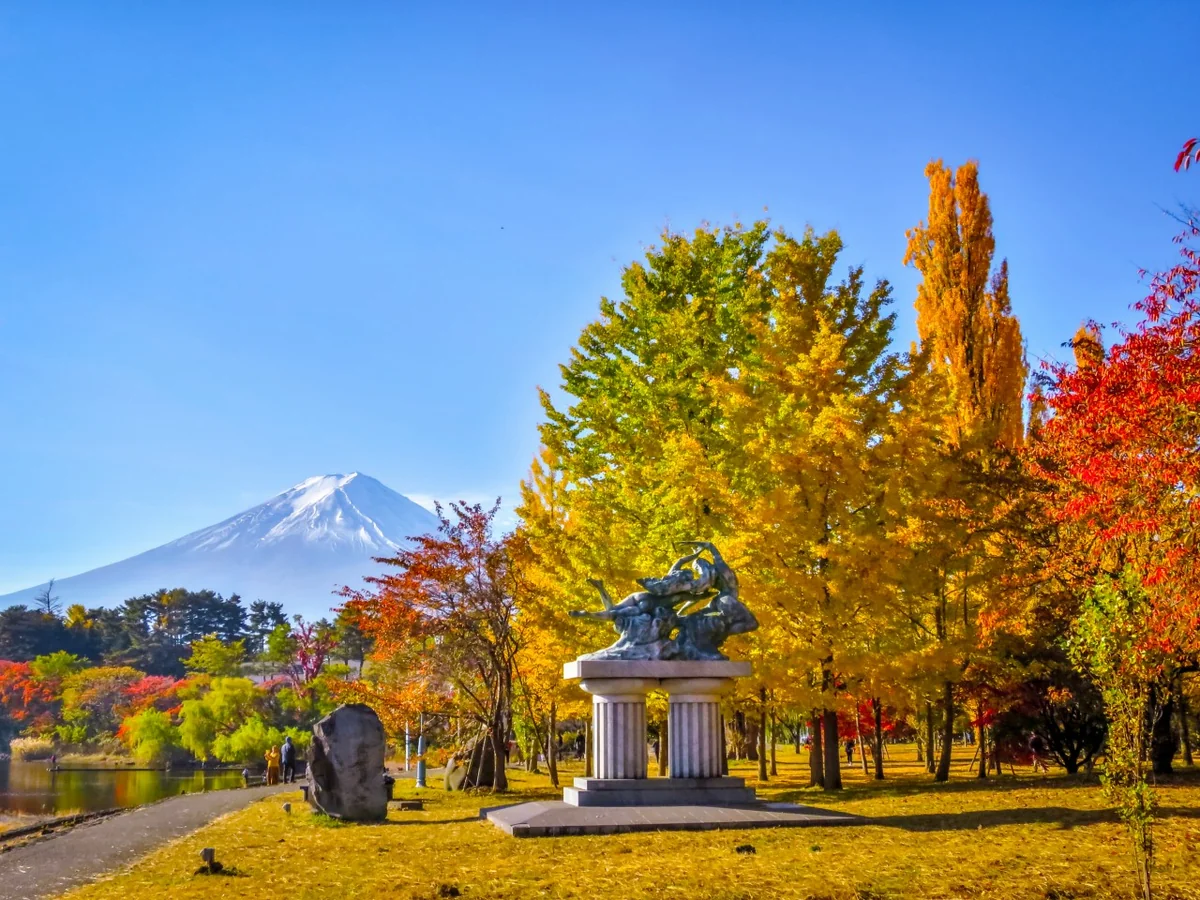 投稿写真：大池公園の紅葉と富士山