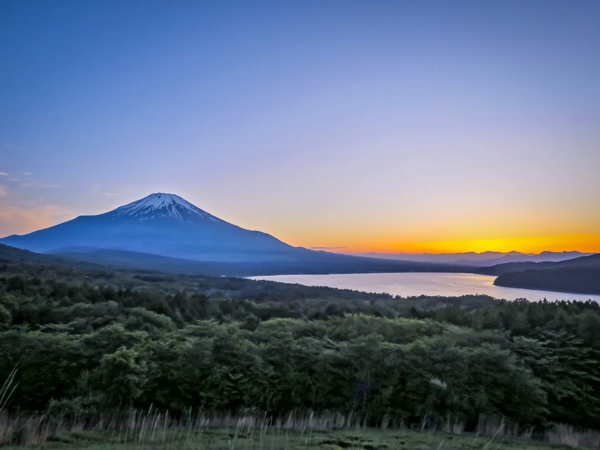 投稿写真：夕富士と山中湖