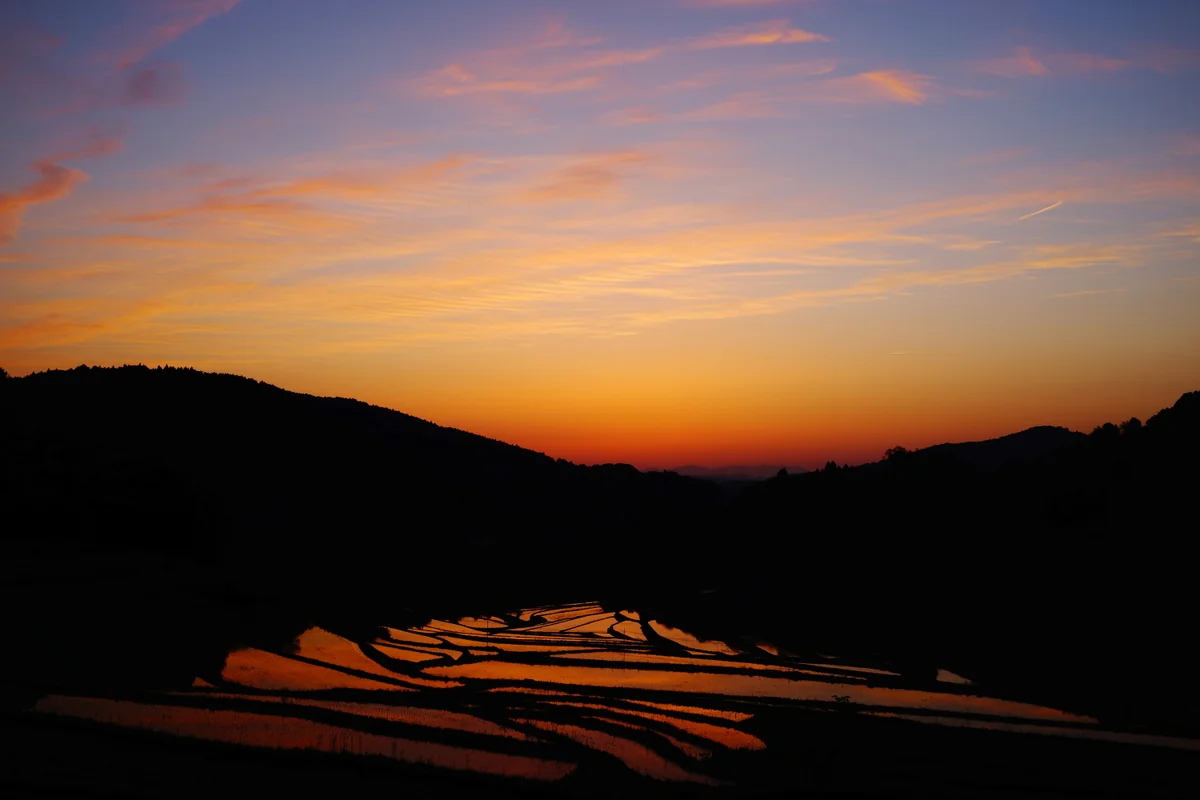 投稿写真：「夕焼けの棚田」