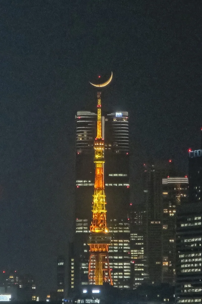 投稿写真：三日月パール東京タワー~東京タワー尖端に三日月の中心