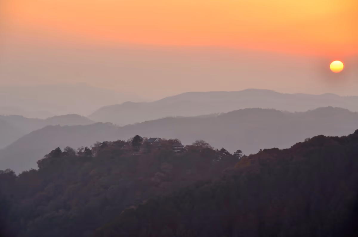 投稿写真：備中松山城　夕日