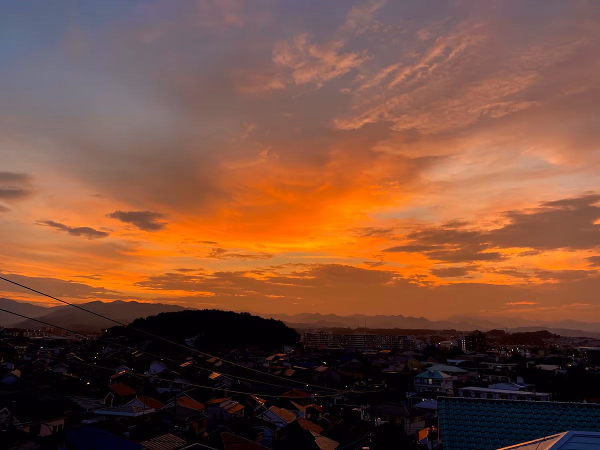 投稿写真：ベランダから見た夕焼け
