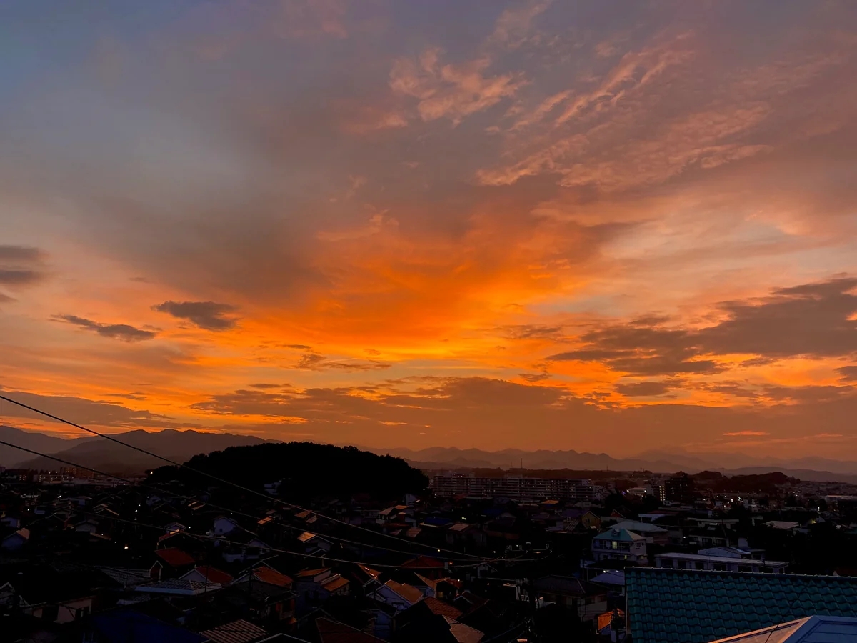投稿写真：ベランダから見た夕焼け