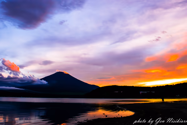 投稿：夕焼けと富士山と逆さ富士