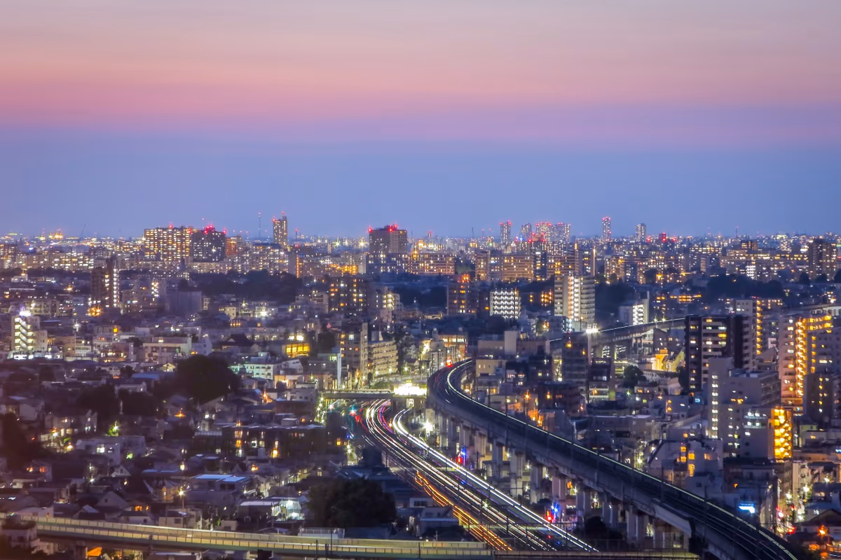 投稿写真：夜景と光跡