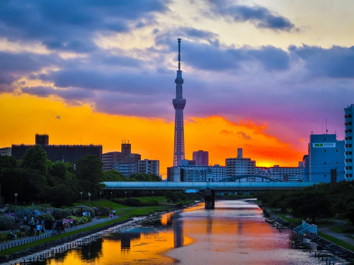 投稿写真：スカイツリーと真っ赤な夕焼け