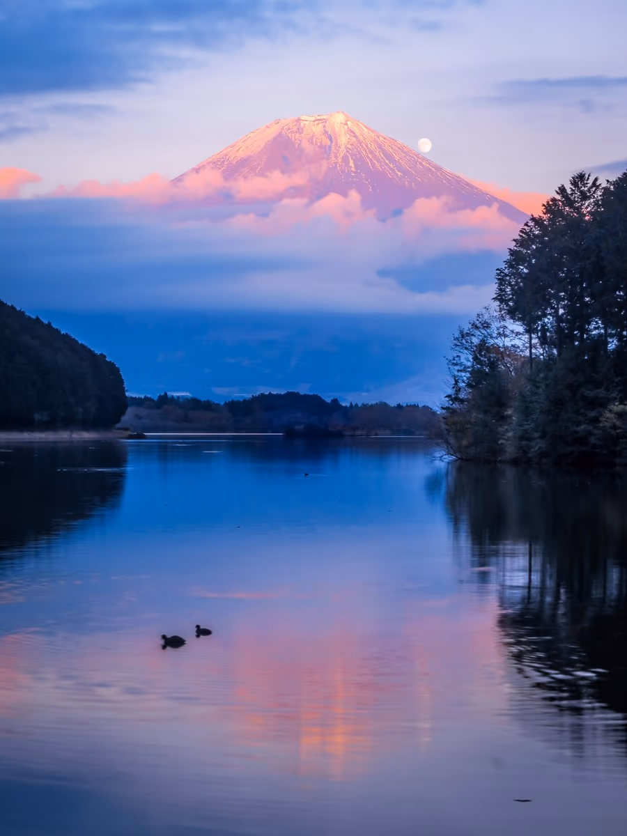 投稿写真：山腹パール紅富士とリフレクション