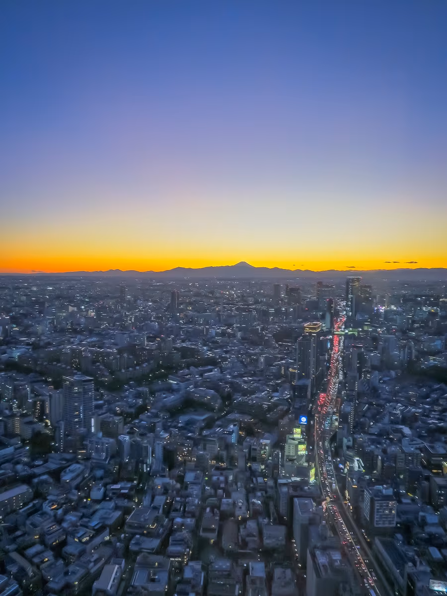 投稿写真：夕焼けグラデーションと首都高