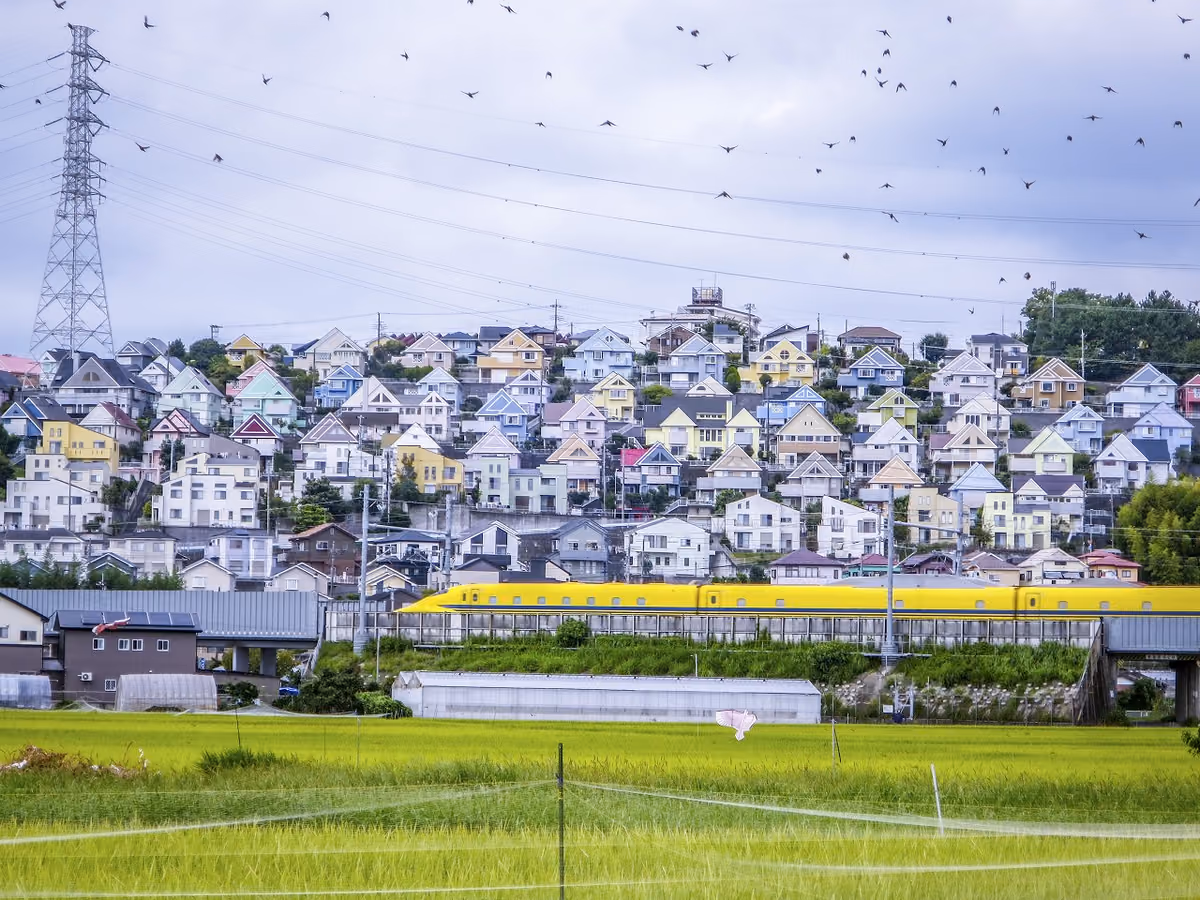 投稿写真：日向岡住宅とドクターイエロー