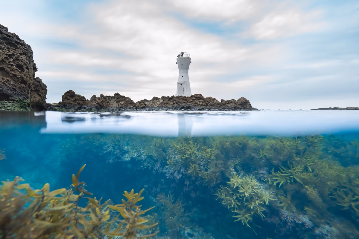 投稿写真：長手岬の半水面写真