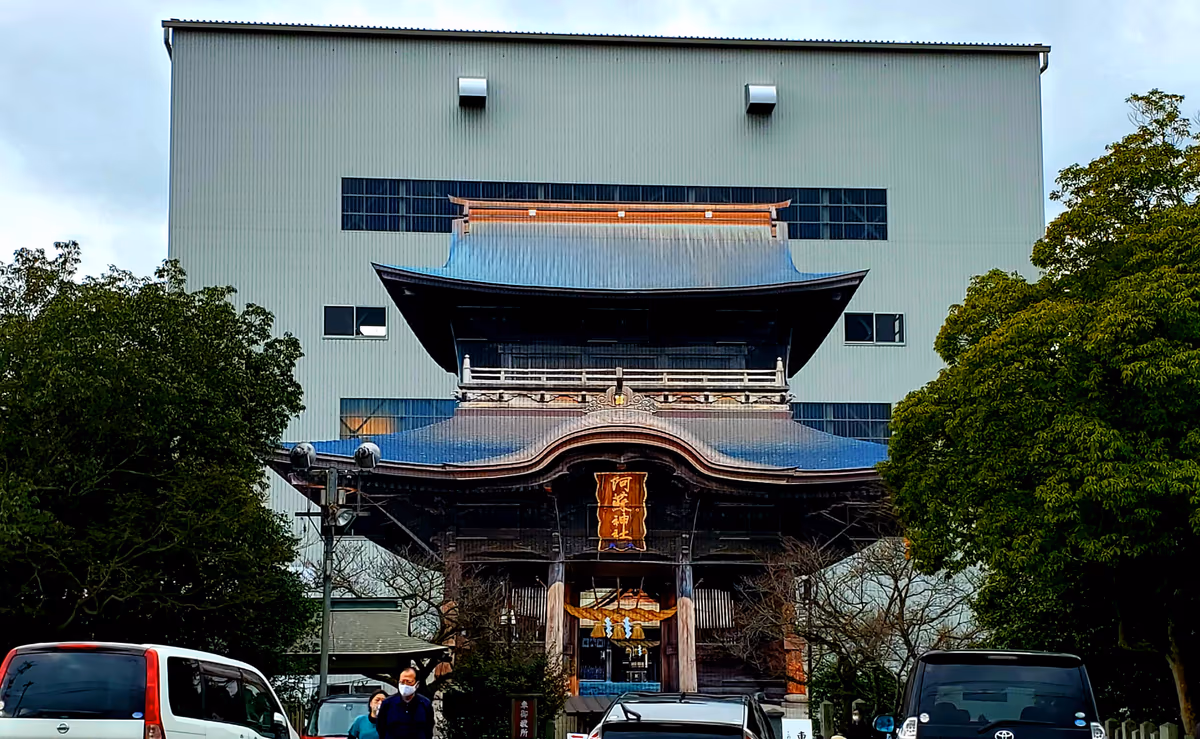 投稿写真：阿蘇神社は修復中