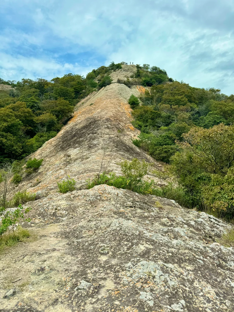 投稿写真：日本一低い小野アルプス名物 紅山の岩登り