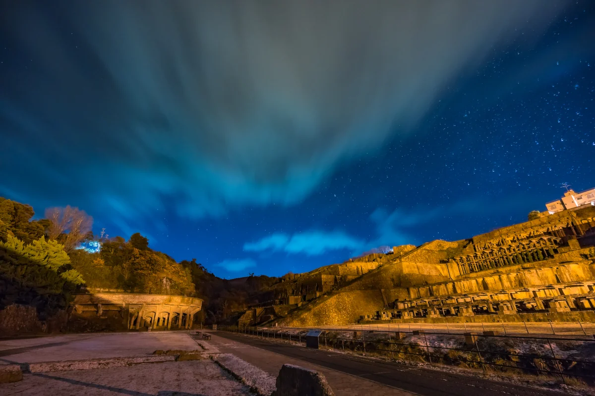投稿写真：夜の北沢浮遊選鉱場（佐渡島）