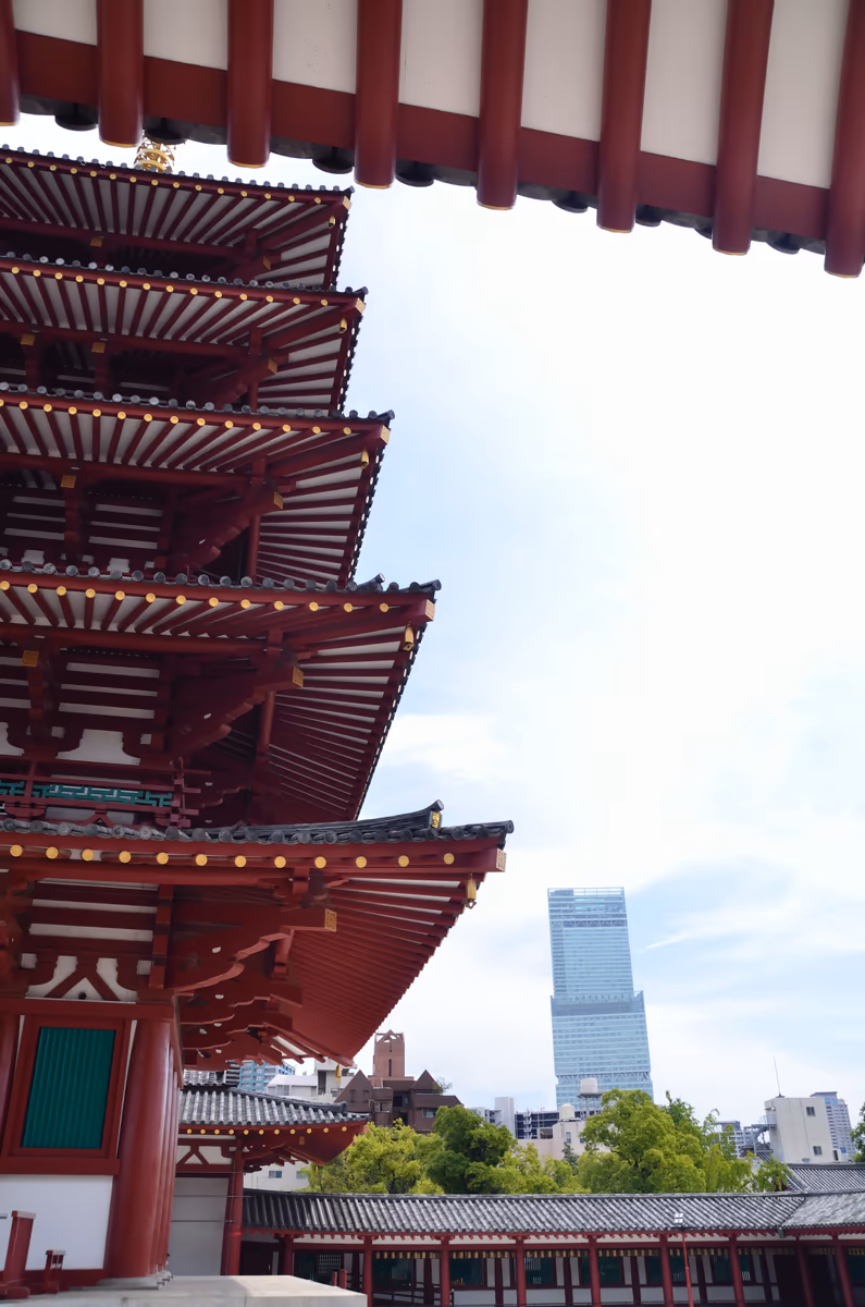 投稿写真：四天王寺とアベノハルカス