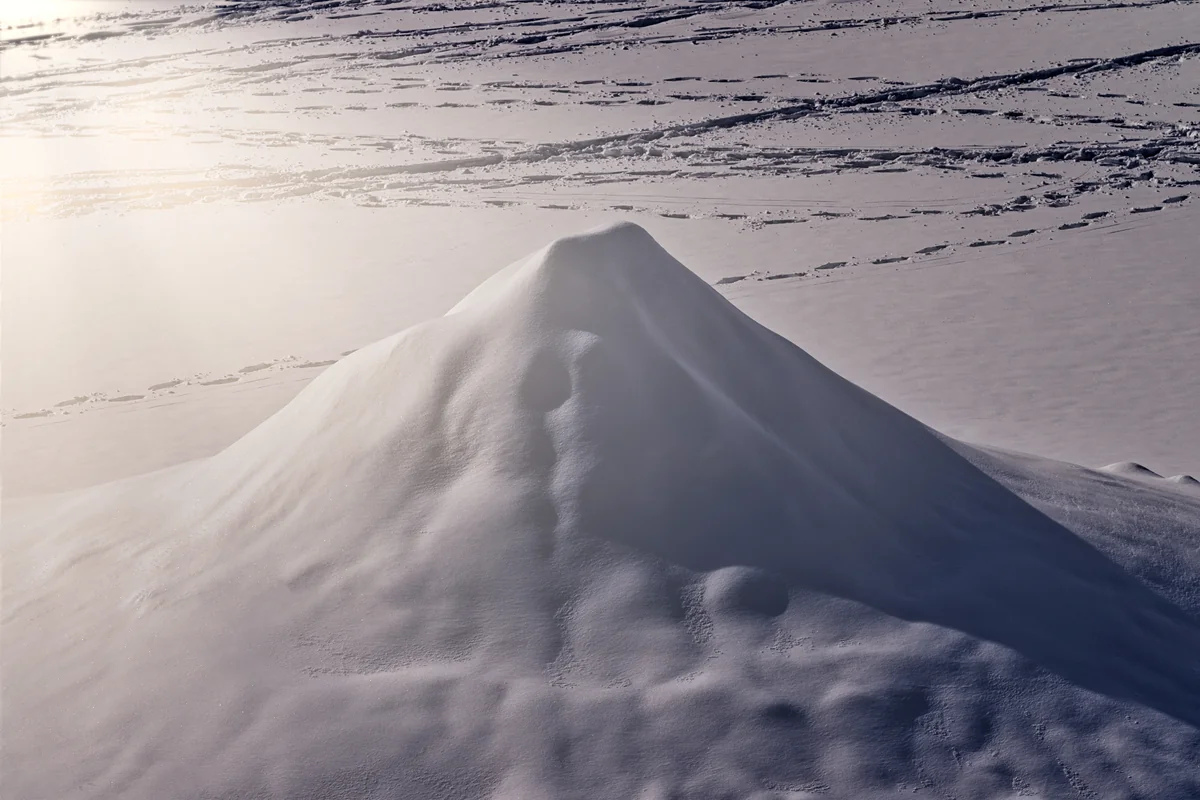 投稿写真：雪で作った富士山