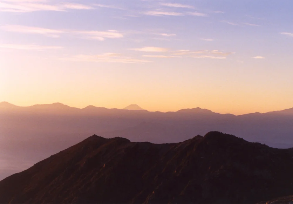 投稿写真：朝の南アルプスと富士山
