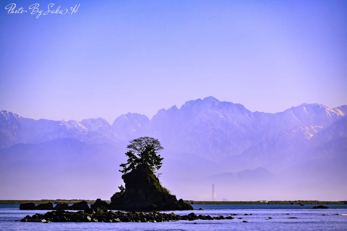 投稿写真：雨晴海岸から立山連峰を望む