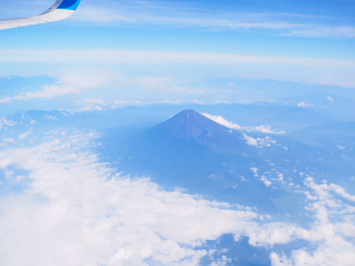 投稿写真：上空からの富士山