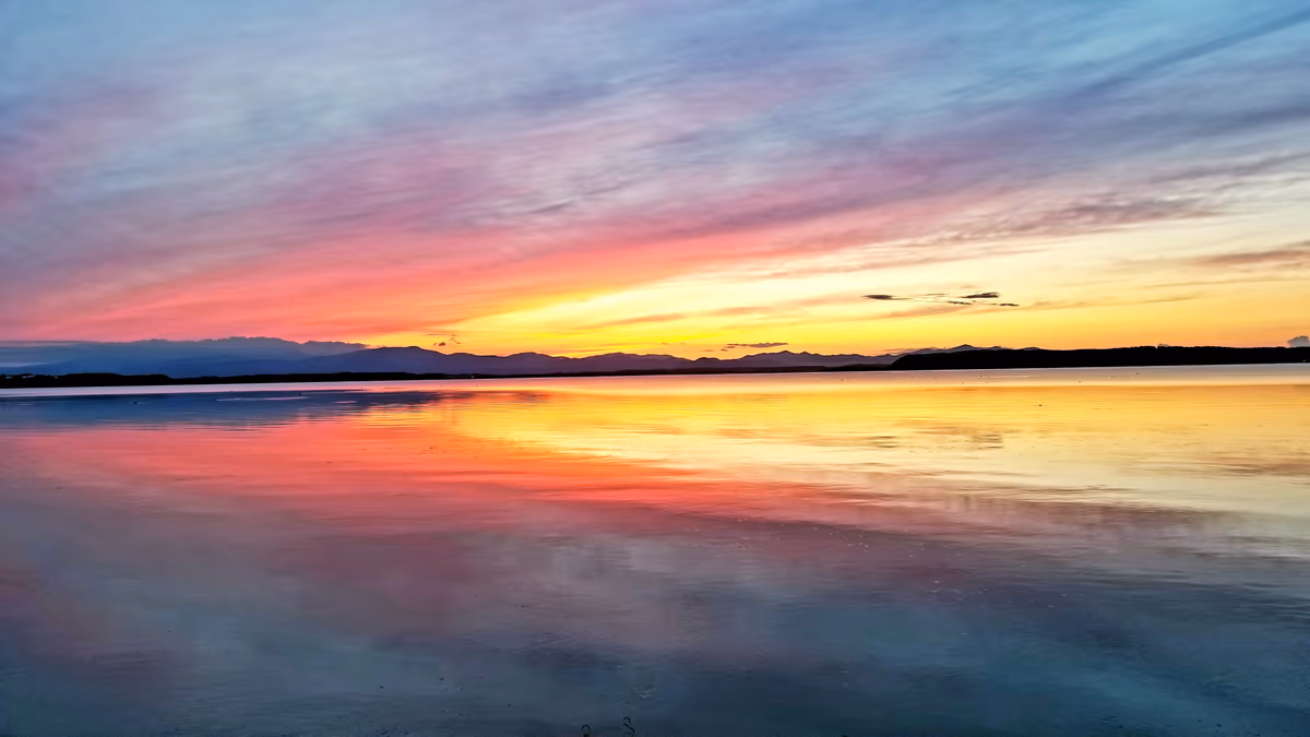 投稿写真：小川原湖の夕景