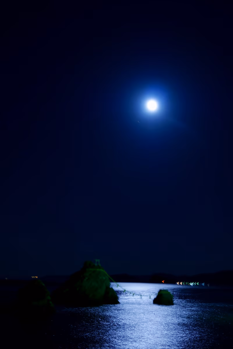 投稿写真：夫婦岩月の出