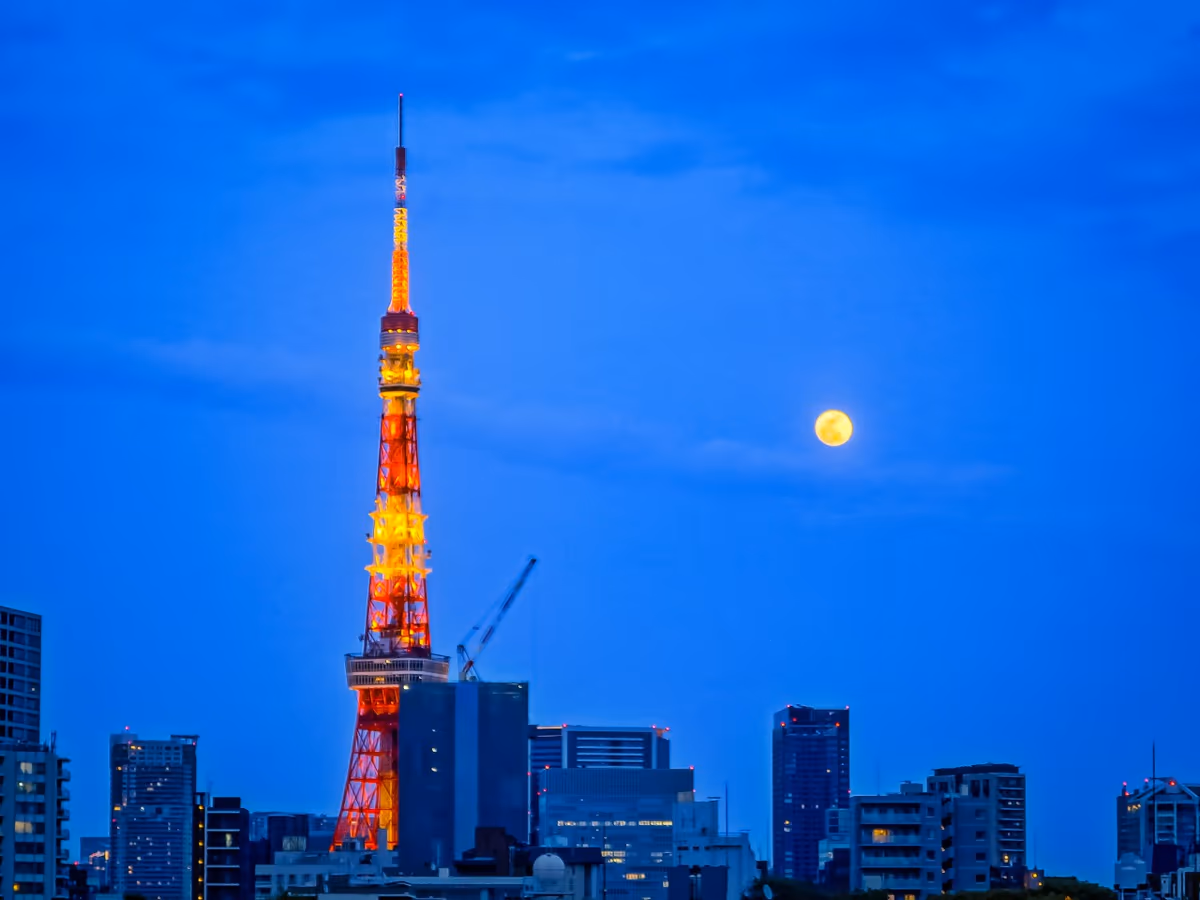 投稿写真：東京タワーと小望月