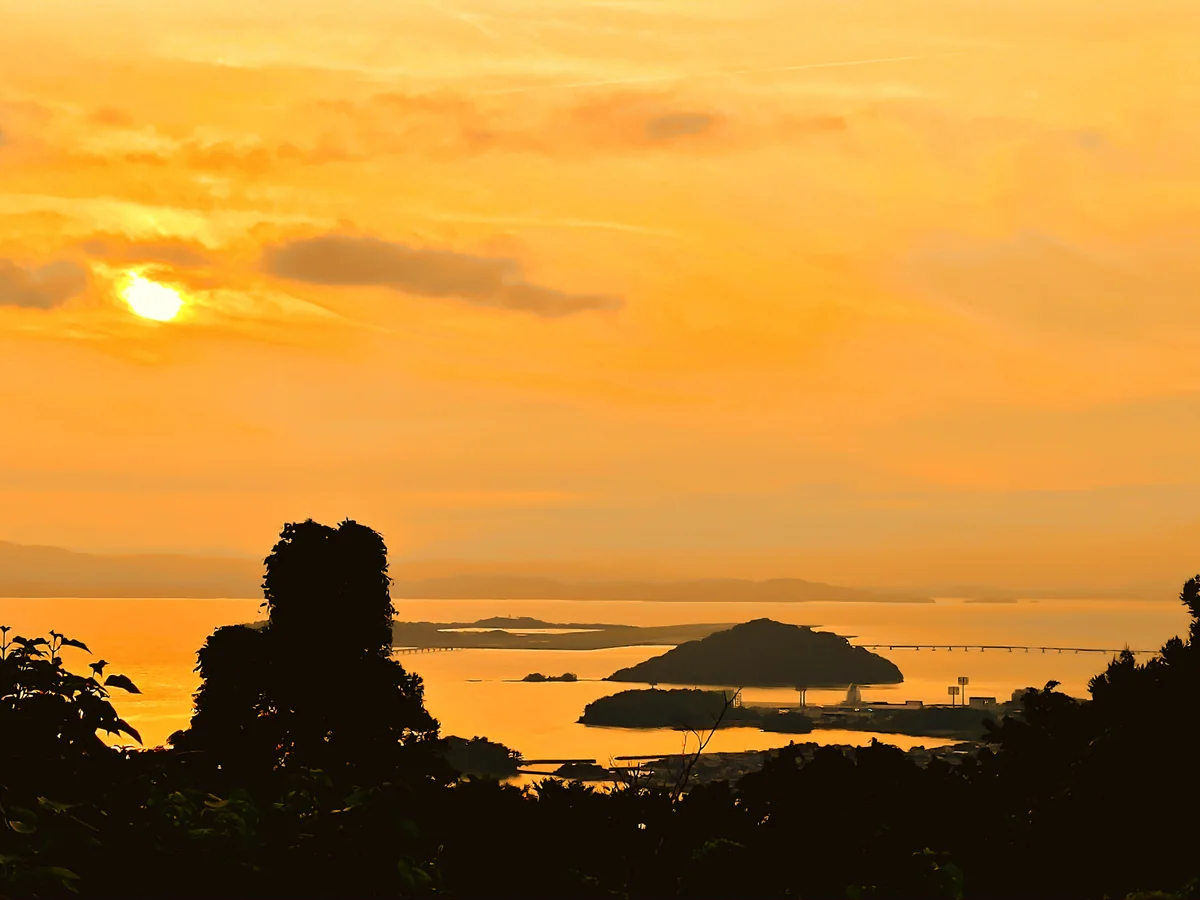 投稿写真：𦥑島が映える夕焼け