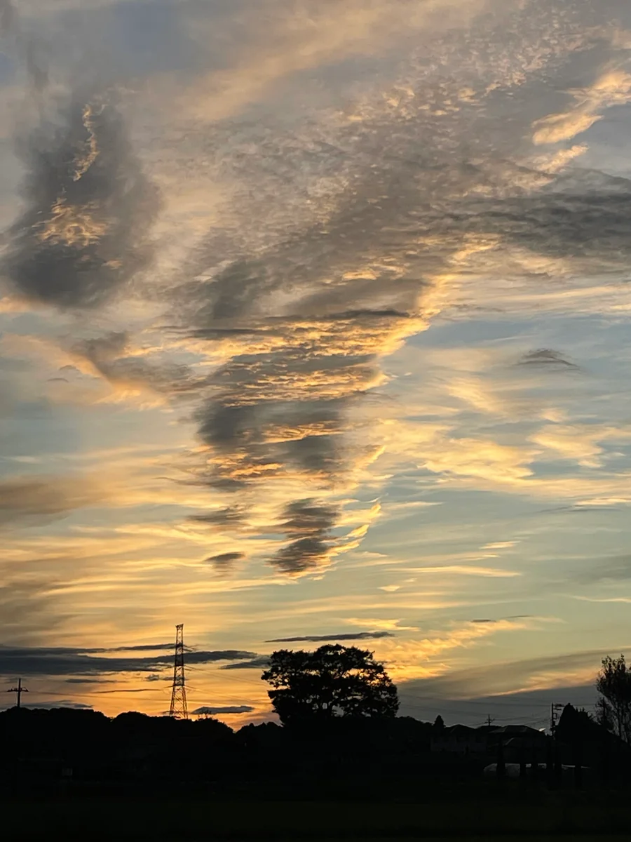 投稿写真：黄金に輝く龍神雲