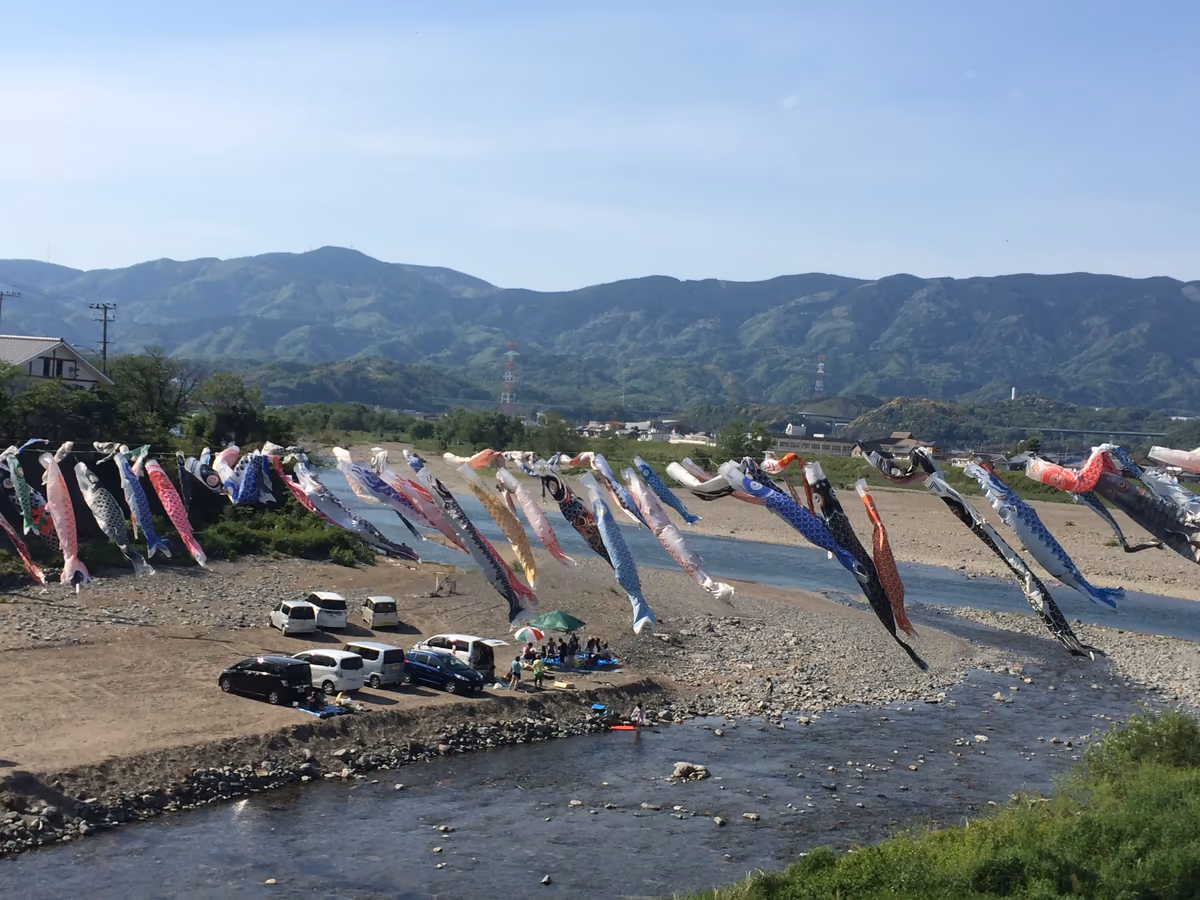 投稿写真：鯉のぼりの丹生川渡し