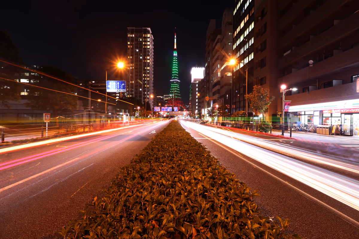 投稿写真：光跡の東京タワー