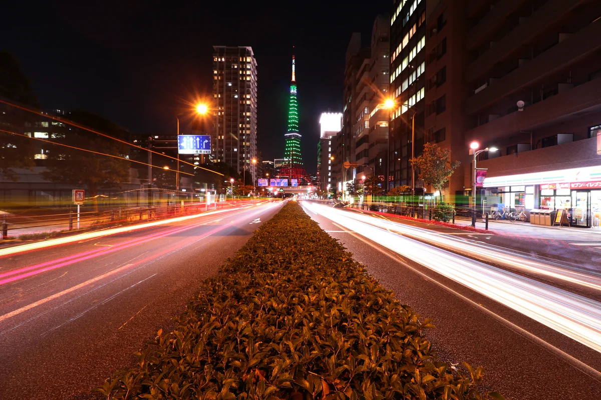 投稿写真：光跡の東京タワー