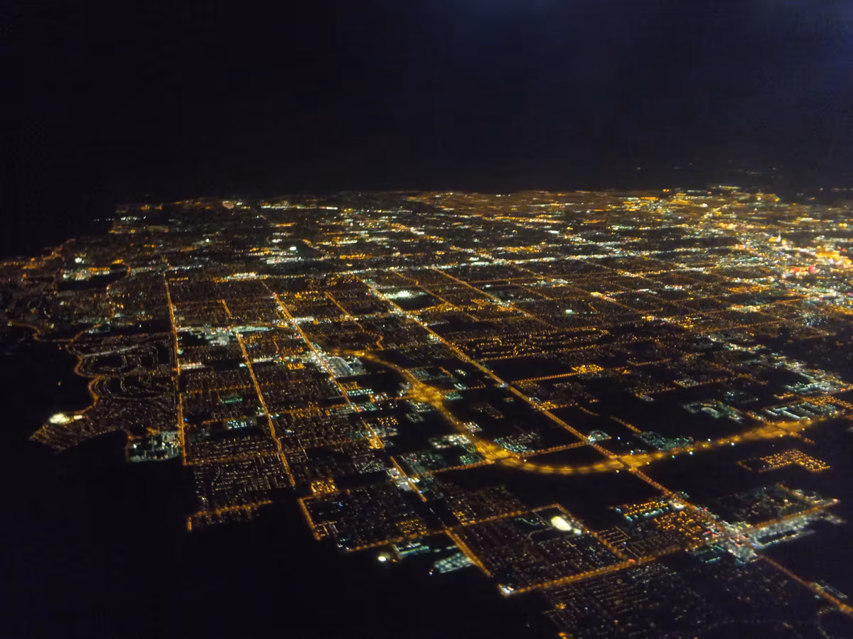 投稿写真：機上からの夜景
