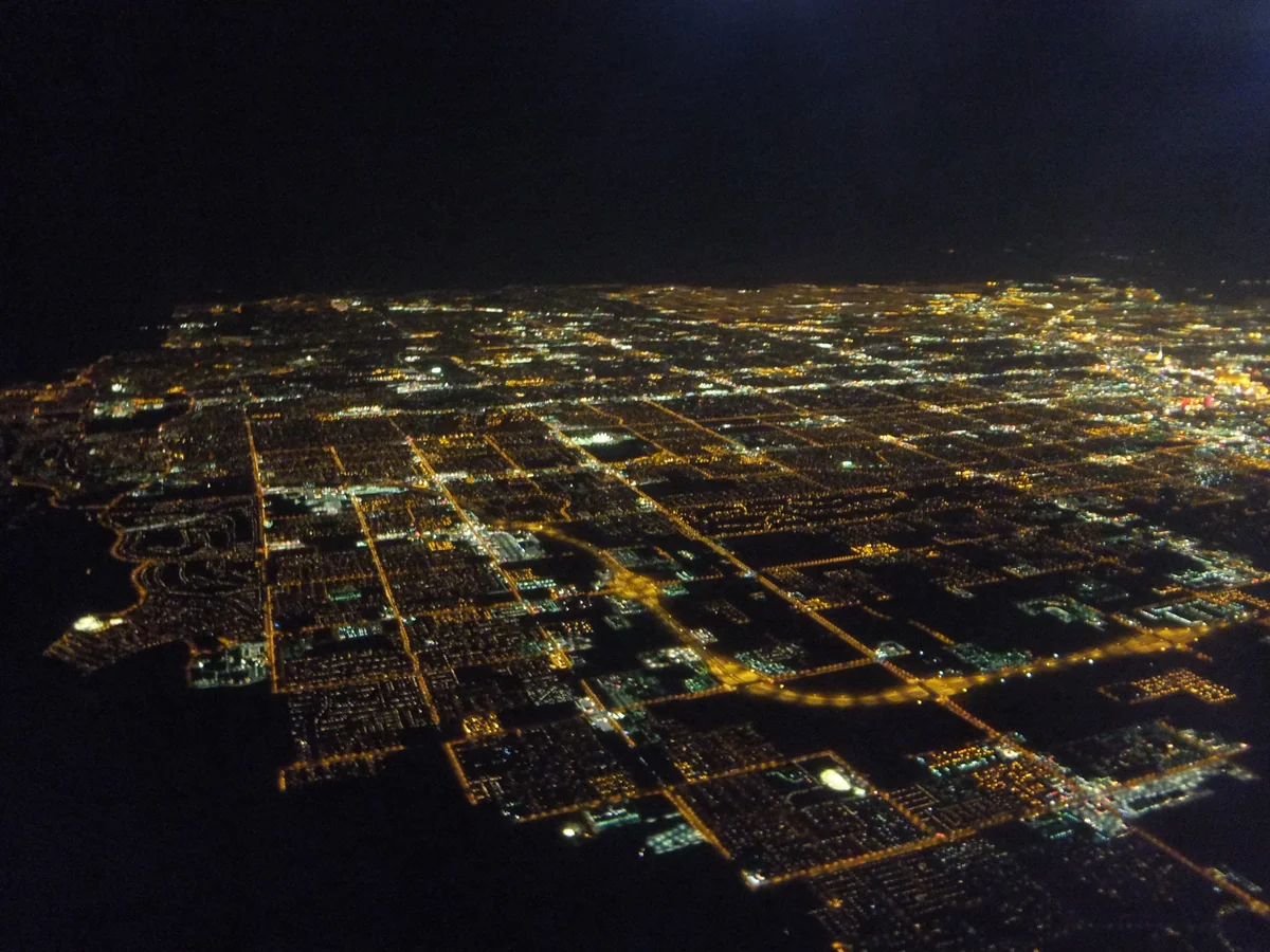 投稿写真：機上からの夜景