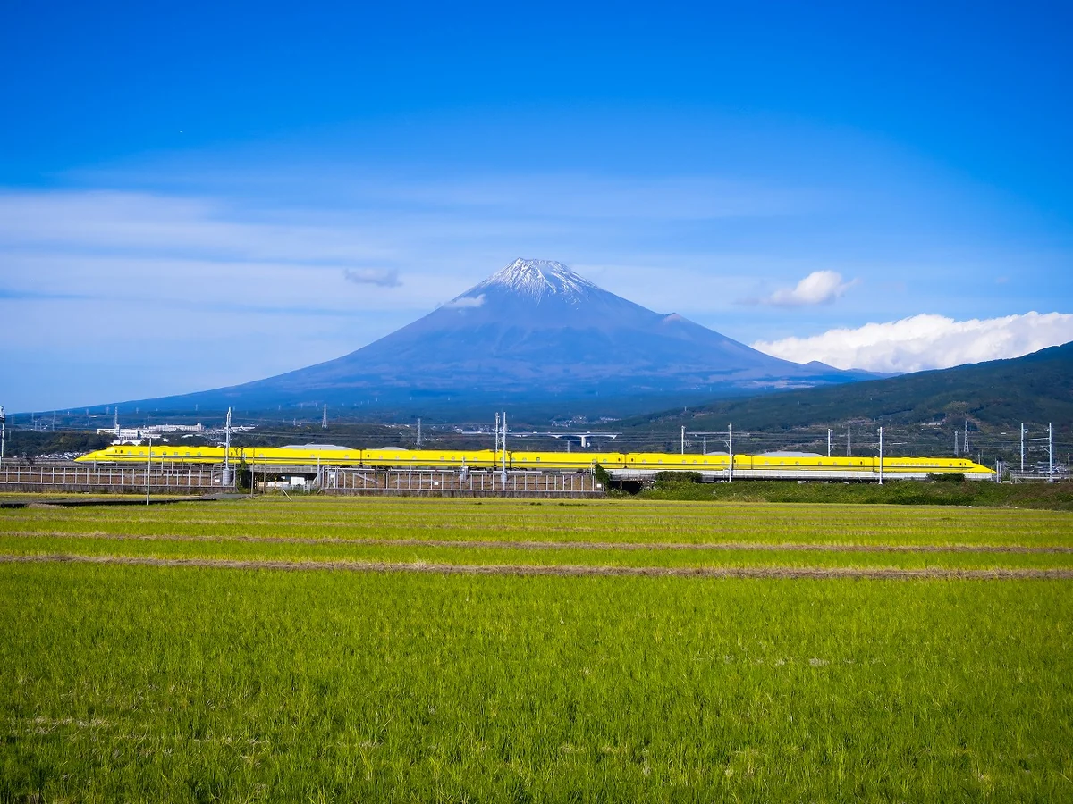 投稿写真：ドクターイエローと冠雪富士