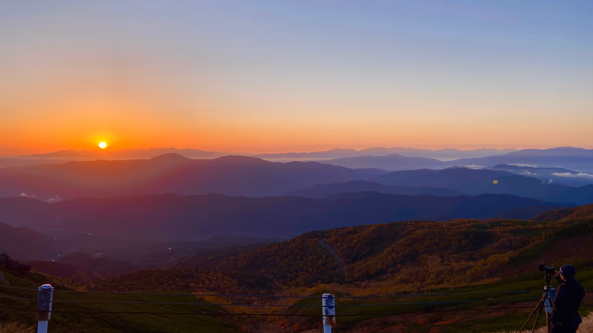 投稿写真：紅葉の乗鞍岳の朝