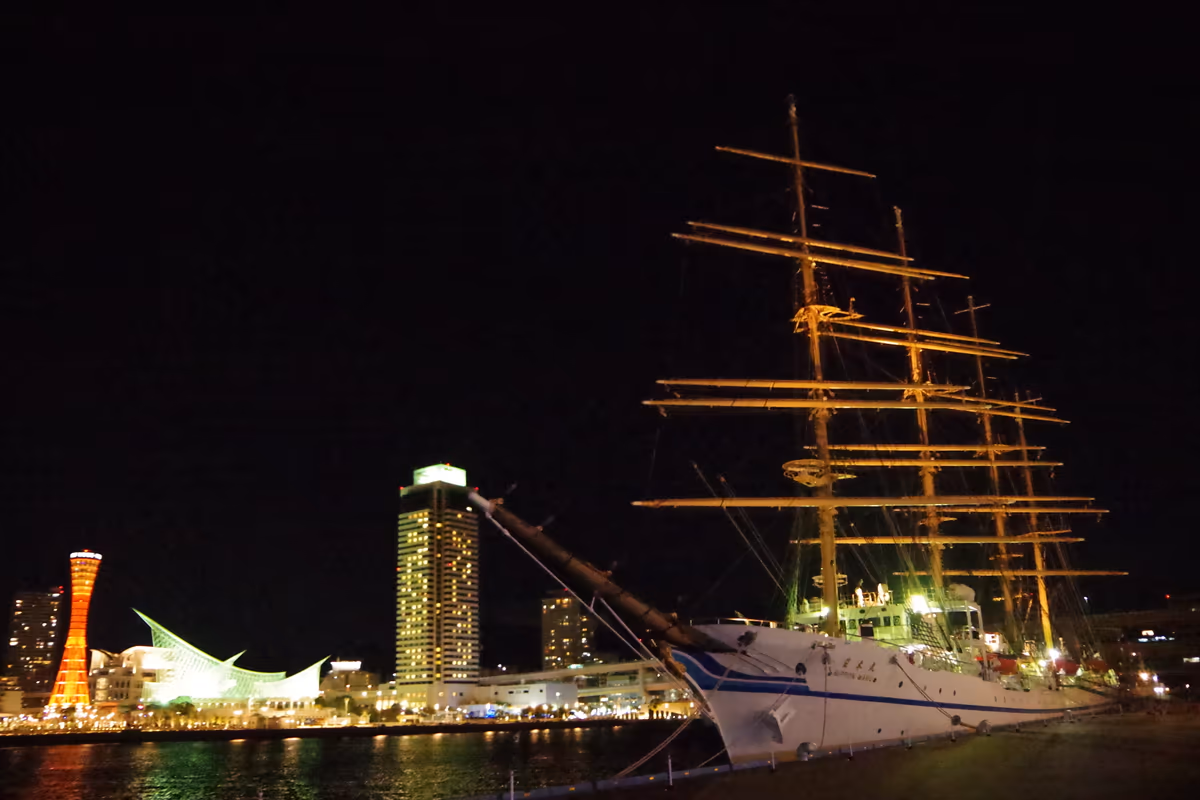 投稿写真：日本丸と神戸の夜景