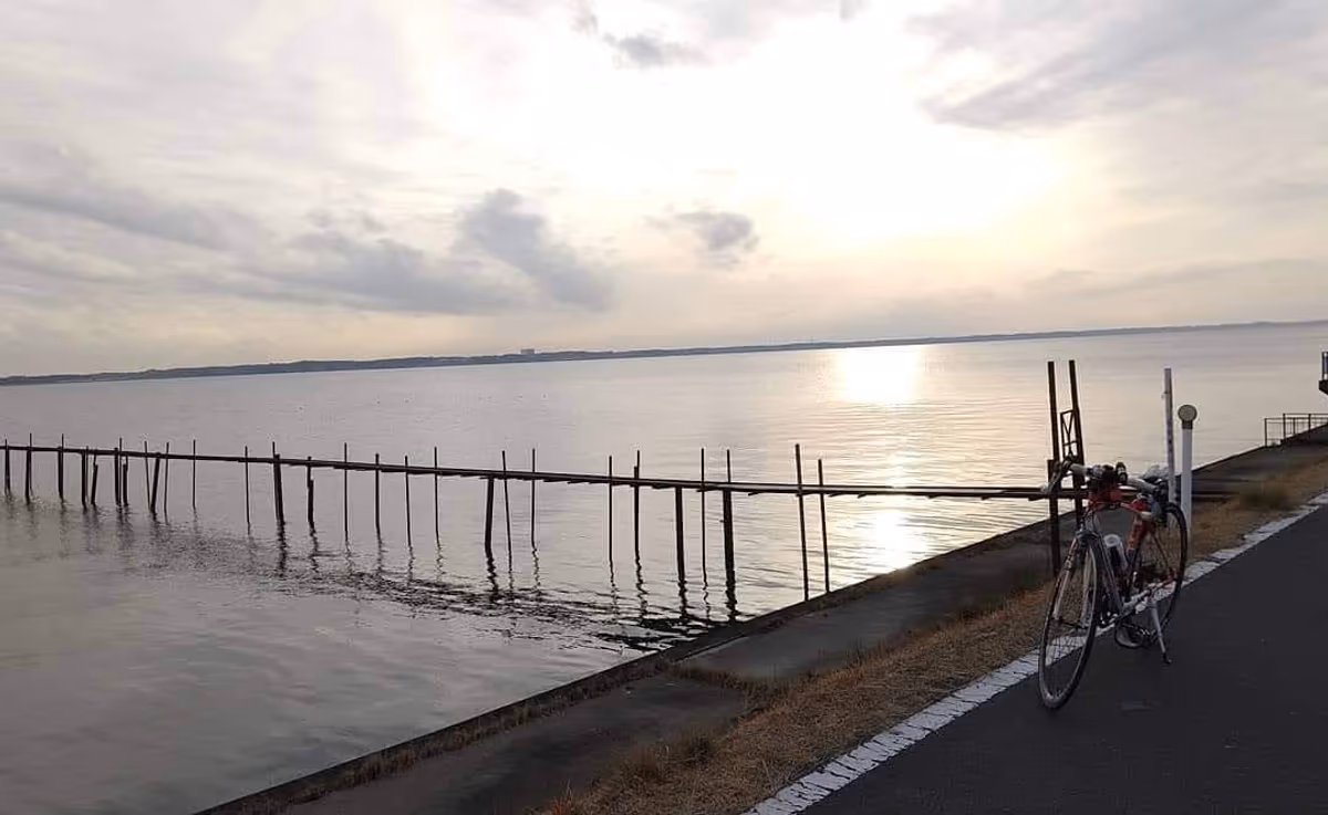 投稿写真：霞ヶ浦と自転車