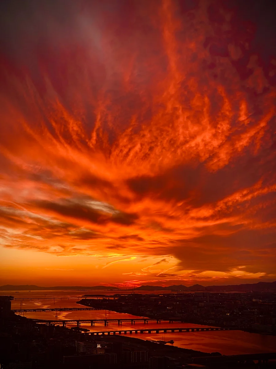 投稿写真：空が燃えている