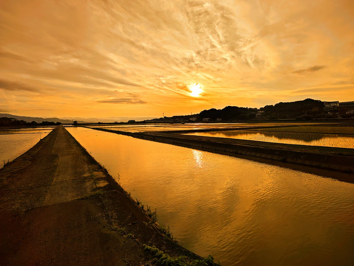 投稿写真：水鏡と夕焼け