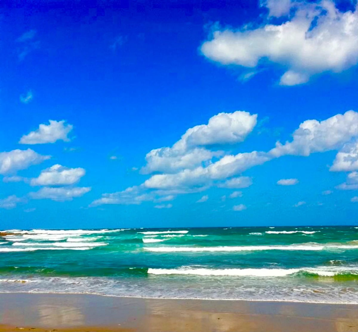 投稿写真：流れる雲と果てしなき水平線