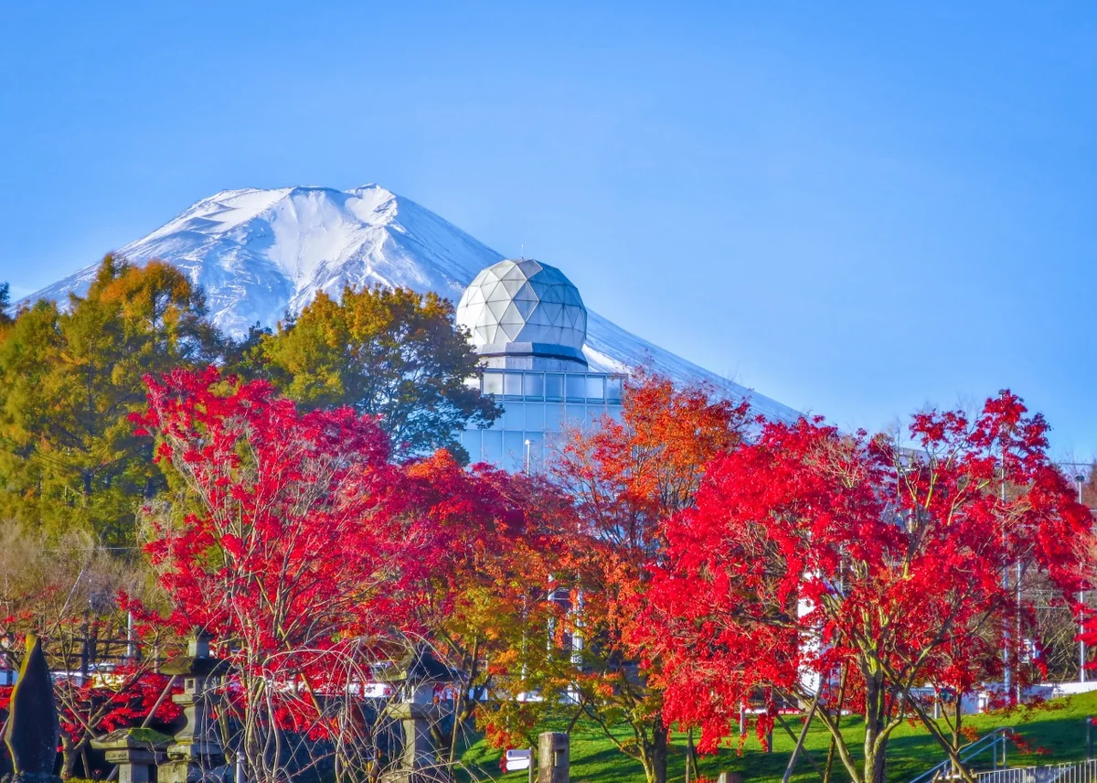 投稿写真：レーダードームと富士山と紅葉