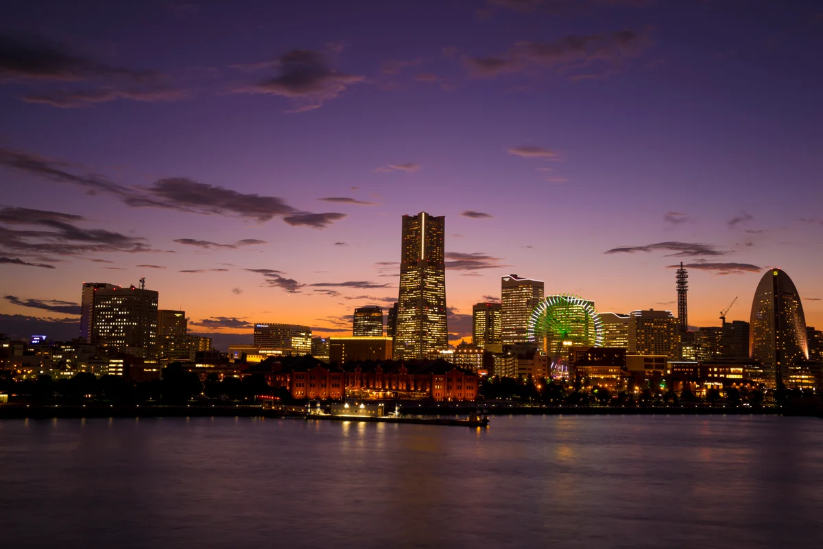 投稿写真：大桟橋からみたみなとみらいの夕焼け