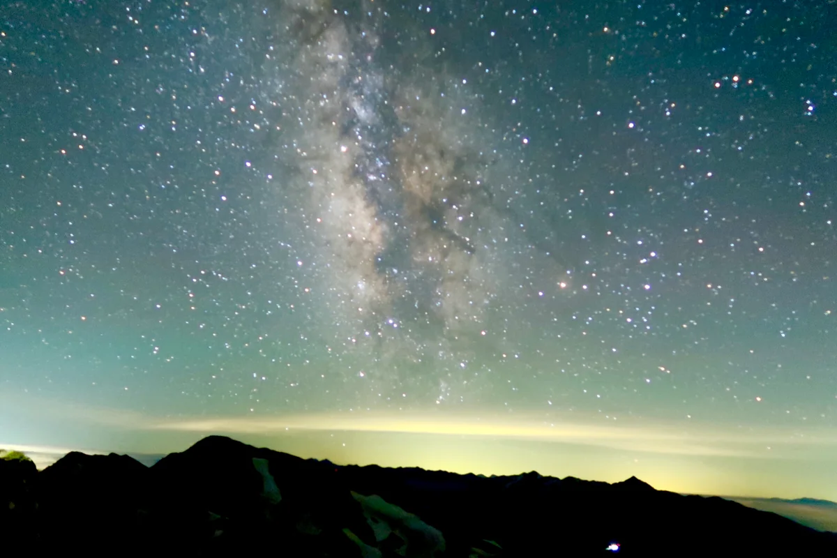 投稿写真：杓子岳と天の川