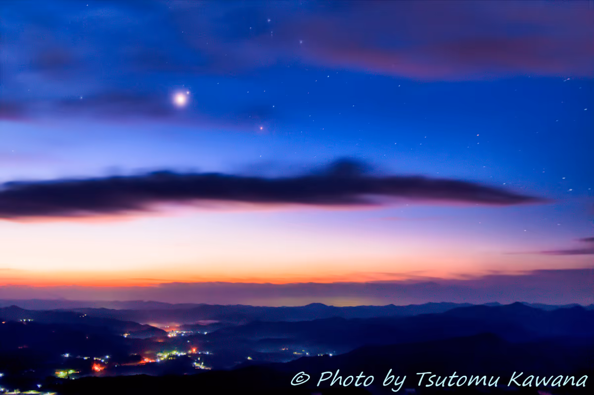 投稿写真：房総里山の朝焼けに明けの明星輝く