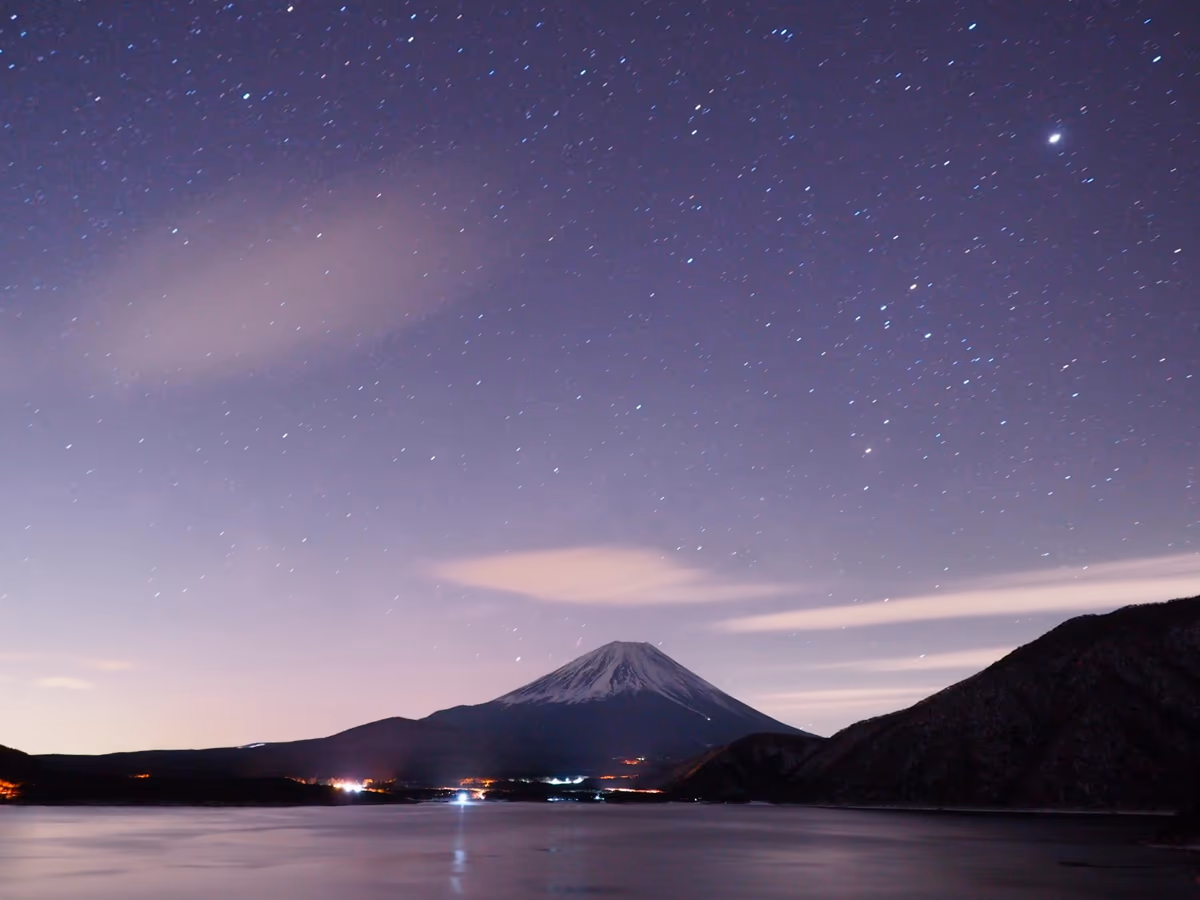 投稿写真：富士と星空