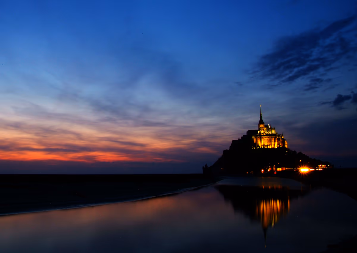 投稿写真：夕景のモンサンミッシェル