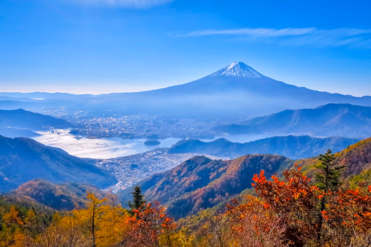 投稿写真：峠の紅葉と富士山