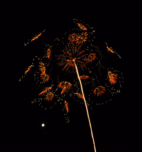 投稿：傘がおどる花火