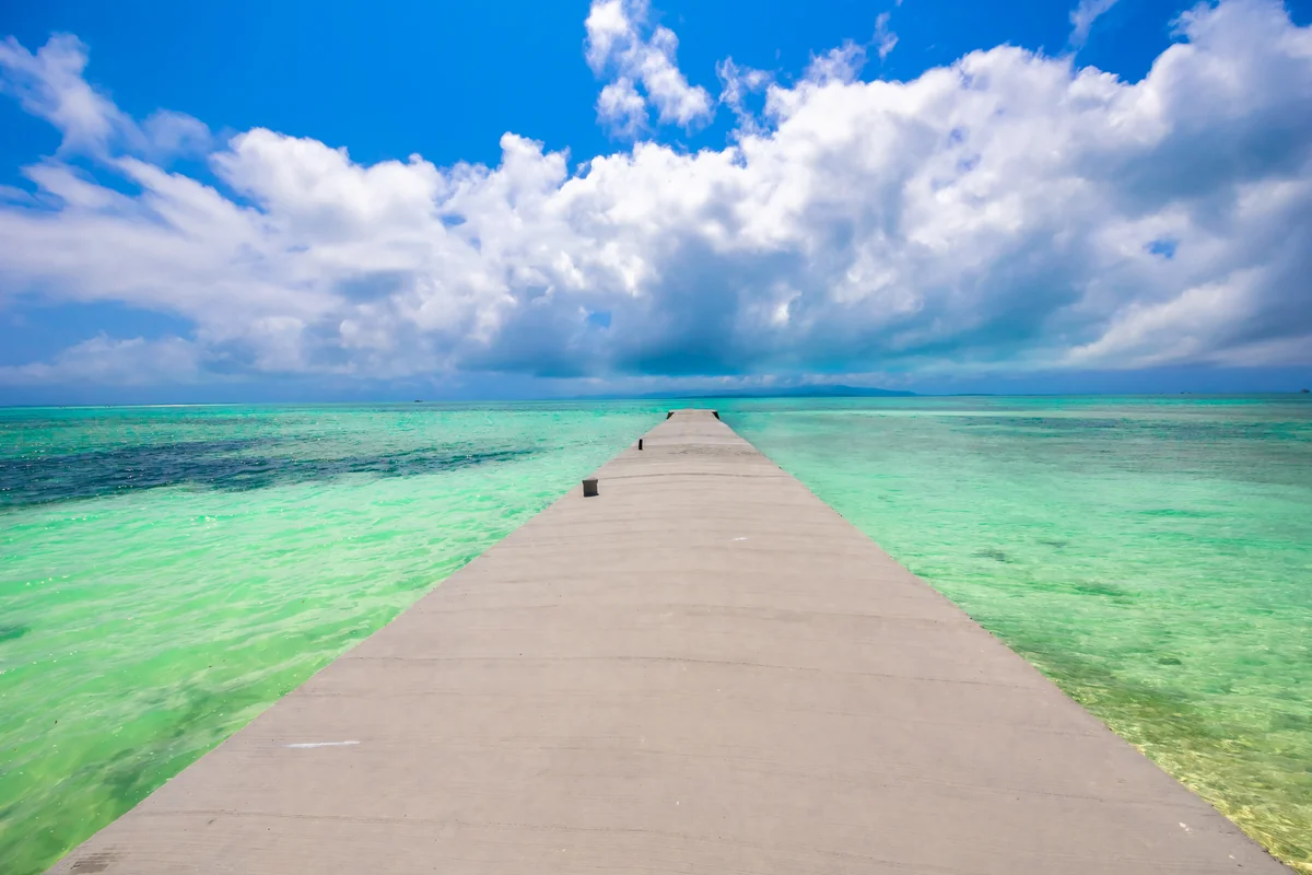 投稿写真：竹富島西桟橋、ターコイズブルー