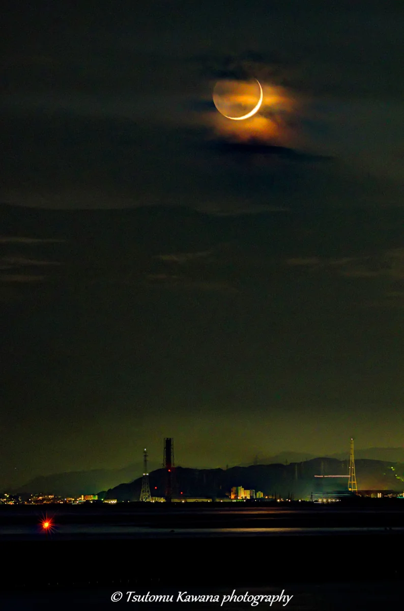 投稿写真：二日月霞む、房総の海は静かに更けるなり。。。